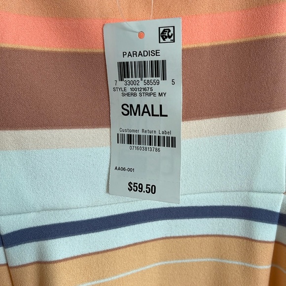 NWT S Bar iii Strappy Samba Pastel Striped Ruffled Dress - Picture 4 of 4